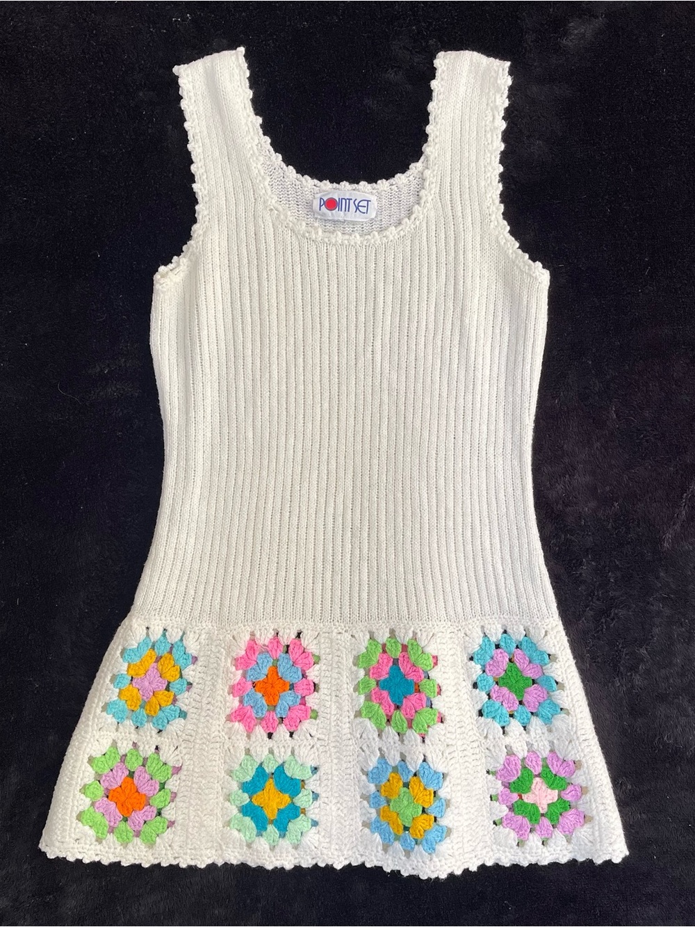 Vintage Pointelle White Crochet Tops (SKU566)